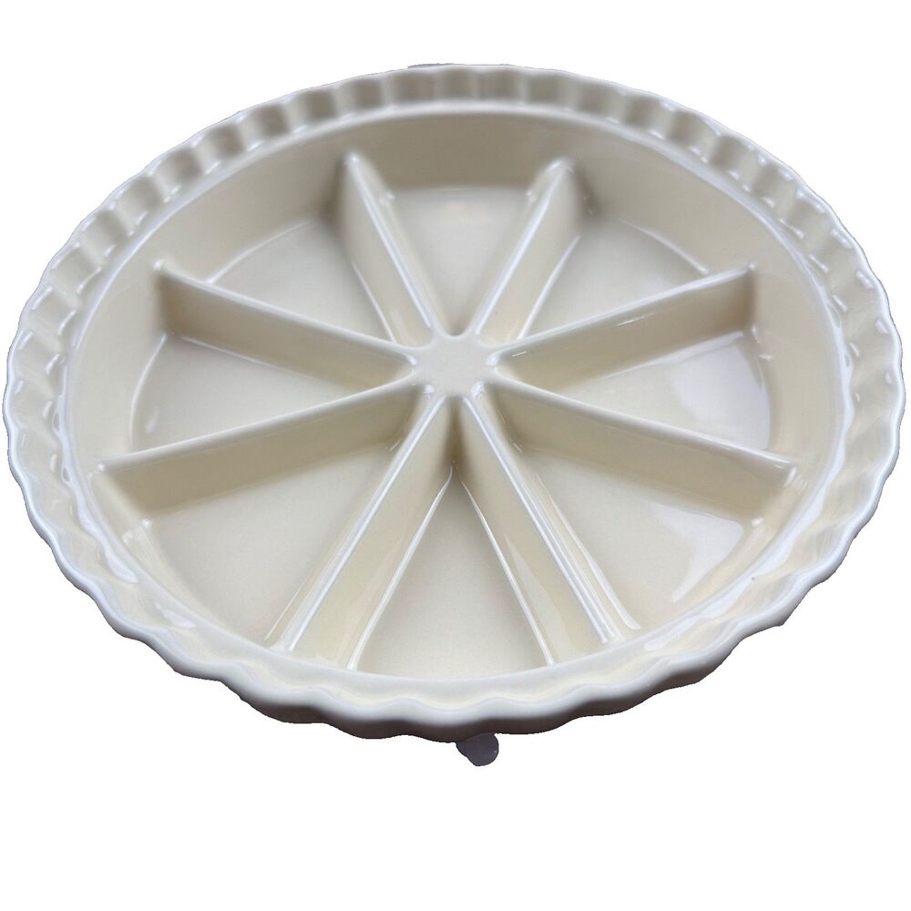 Chantal Ceramic Scone Pan Round 7.25" Divided(8) Oven,Microwave,Freezer,DW, Safe
